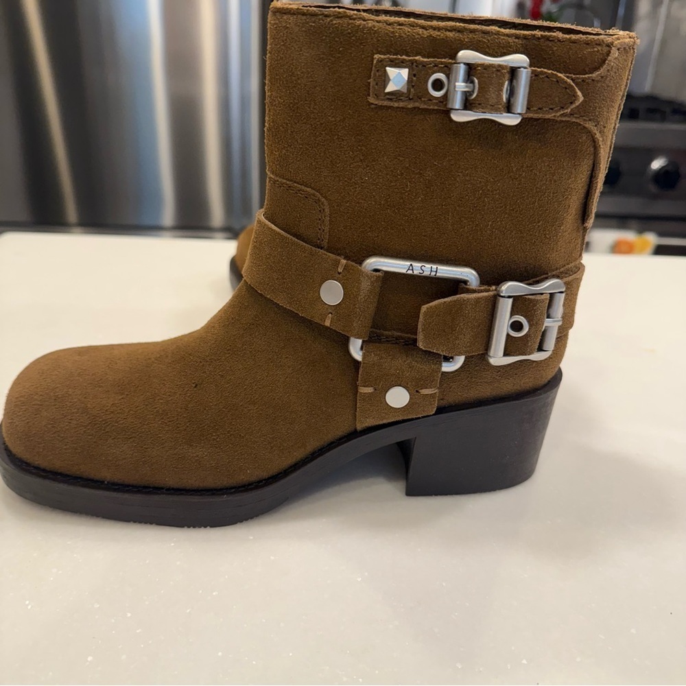 Ash Women’s Texas Boots Brown Suede, Buckles & Straps NEW Sz US 6.5 -7 EU 37 - Picture 9 of 11
